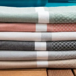 Fouta cotone riciclato (100 x 200 cm) Selma Corallo Biancheria Bagno|Fouta
