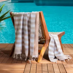Online Fouta in cotone riciclato con fodera in spugna (100 x 200 cm) Coralia Biancheria Bagno|Fouta