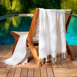 Clearance Fouta in cotone riciclato (100 x 200 cm) Beach Bianca Biancheria Bagno|Fouta