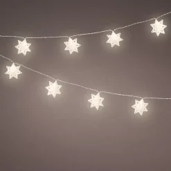 Ghirlanda di luci a pile 10 LED (2,25 m) Fiocchi di carta Bianco caldo