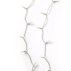 Ghirlanda luminosa a batteria 7,10 m 96 LED cavo trasparente Durawise Bianco caldo