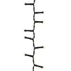 Ghirlanda luminosa a pile 4,70 m 192 LED cavo nero Durawise Bianco caldo