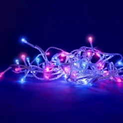 Ghirlanda luminosa Bicolore 8 m 128 LED cavo trasparente Bicolore rosso e blu