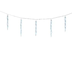 Ghirlanda luminosa collegabile 3,60 m 60 LED cavo trasparente Ghiaccioli effetto Flash Bianco freddo