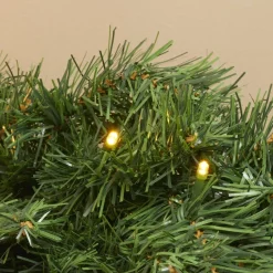 Ghirlanda luminosa di abete (180 cm - D25) Reale Verde e bianco caldo