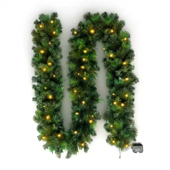 Ghirlanda luminosa di abete (300 cm - D25) Edmonton Verde e bianco caldo