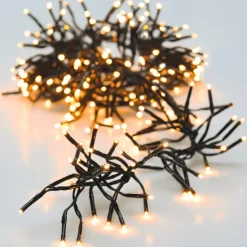 Ghirlanda luminosa 15 m 2016 LED cavo nero Boa Bianco extra caldo