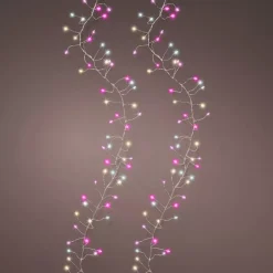 Ghirlanda luminosa 12 m 960 Micro LED cavo argento Luxe Tricolore Rosa bianco caldo e freddo