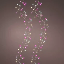 Ghirlanda luminosa 6 m 480 Micro LED cavo argento Luxe Tricolore Rosa, bianco caldo e freddo