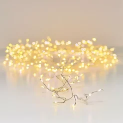 Ghirlanda luminosa 6 m 480 Micro LED cavo argento Luxe Bianco caldo