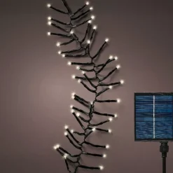 Ghirlanda luminosa Solare ricaricabile 10,50 m 1128 LED cavo nero Grappolo Bianco caldo