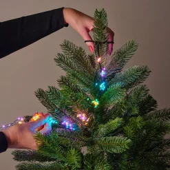 Ghirlanda tenda per albero 1,80 m 408 Micro LED cavo verde Multicolore pastello