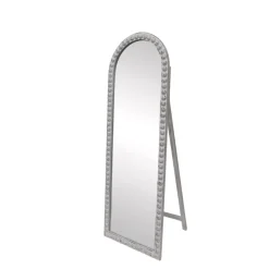 Grande specchio da appoggiare con cornice in legno (174 cm) Saguara Bianco