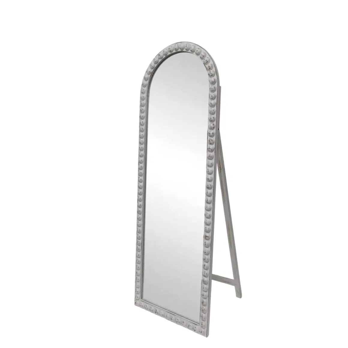 Grande specchio da appoggiare con cornice in legno (174 cm) Saguara Bianco
