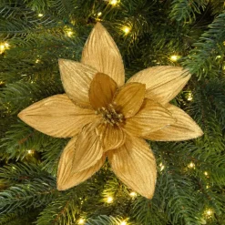 Grande Stella di Natale di Natale su pinza (D30 cm) Velluto Oro