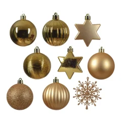 Kit di addobbi per albero di Natale (40 pezzi) Cristallo Oro