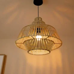 Lampada a sospensione design in bambù (D50 cm) Cabrera Naturale