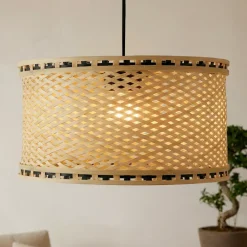 Lampada a sospensione in bambù (D40 cm) Estepona Nero e naturale