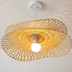 Lampada a sospensione in bambù (D75 cm) Mérida Naturale