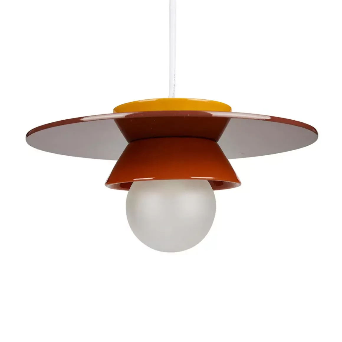 Lampada a sospensione in ceramica (D26 cm) Bagliore Arancione