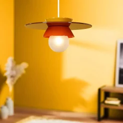 Lampada a sospensione in ceramica (D26 cm) Bagliore Arancione