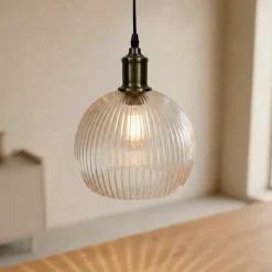 Lampada a sospensione in vetro (D20 cm) Velden Trasparente