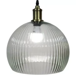 Lampada a sospensione in vetro (D30 cm) Velden Trasparente