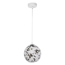 Lampada a sospensione in vetro e metallo (D20 cm) Pepper Nero e bianco