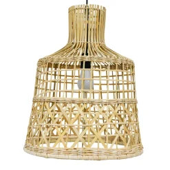 Lampada a sospensione traforata in bambù (H50 cm) Pampelune Naturale