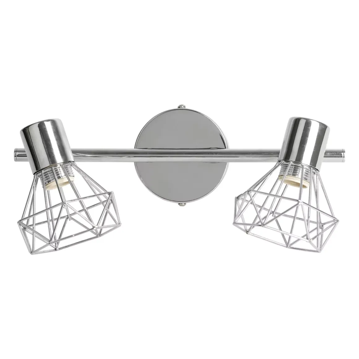 Lampada da parete con 2 paralumi orientabili in metallo (30 x 16 cm) Diamond Argento