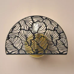 Lampada da parete in metallo (24 x 15,5 cm) Calathea Nera