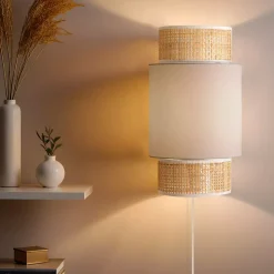 Lampada da parete rattan (H33 cm) Gigogne Beige