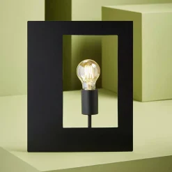 Lampada da tavolo design metallo (33.5 cm) Cuadro Nero