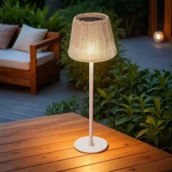 Lampada da tavolo solare LED esterna (H38 cm) Marylebone Bianco