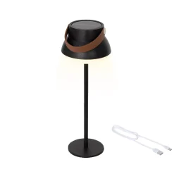 Lampada da tavolo solare 100 lumen (H36 cm) Tokyo Nero