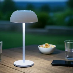 Lampada da tavolo solare 100 lumen (H33 cm) Malibu Bianco