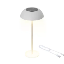 Lampada da tavolo solare 100 lumen (H33 cm) Malibu Bianco