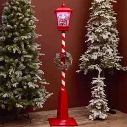 Lampada di Natale illuminata e animata 33 LED (H180 cm) Neve cadente Rosso