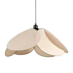 Lampadario a sospensione tessuto Petalo (D69 cm) Tortora chiaro