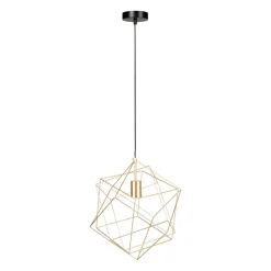 Lampadario in metallo (D40 cm) Celeste Oro