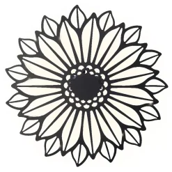 Lampada solare da parete in metallo (D37 cm) Girasole Nero e bianco caldo