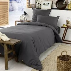 Best Lenzuolo con angoli flanella di cotone (90 x 190 cm) Nina Grigio Lenzuola Con Angoli