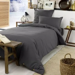 Discount Lenzuolo con angoli flanella di cotone (90 cm) Théa Grigio Lenzuola Con Angoli
