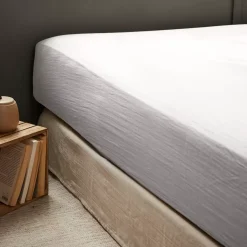 Hot Lenzuolo con angoli garza di cotone (180 x 200 cm) Gaïa Grigio nuvola Lenzuola Con Angoli