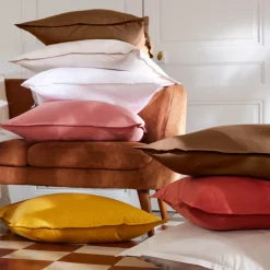 Sale Lenzuolo con angoli percalle di cotone (140 x 190 cm) Cali Marrone Lenzuola Con Angoli