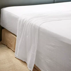 Discount Lenzuolo sopra garza di cotone (240 x 300 cm) Gaïa chantilly Lenzuola Superiori