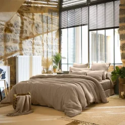 Lenzuolo sopra garza di cotone (240 x 300 cm) Gaïa Marrone Lenzuola Superiori