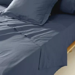Hot Lenzuolo sopra percalle di cotone (240 x 300 cm) Cali Blu marino Lenzuola Superiori