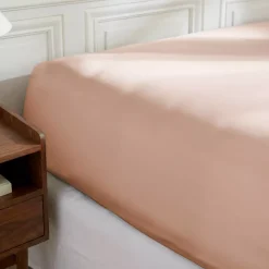 Clearance Lenzuolo sotto con angoli in percalle di cotone (160 x 200 cm) Diane Blush Lenzuola Con Angoli