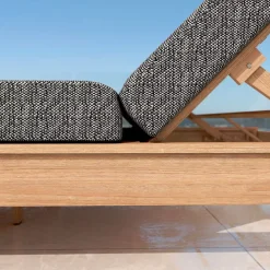 Lettino prendisole legno di acacia Bornéo Grigio antracite
